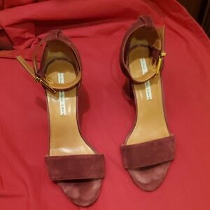 AND OTHER STORIES SIZE 41 LIKE A SIZE 10 Elegant SUEDEBurgundy Ankle Strap Heels